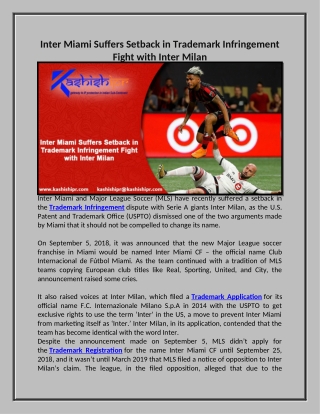Inter Miami Suffers Setback in Trademark Infringement Fight with Inter Milan