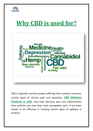 Why CBD is used for?