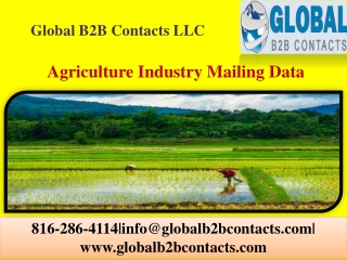 Agriculture Industry Mailing Data