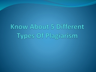 Plagiarism Concept and Types