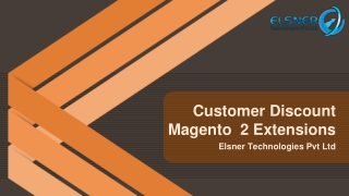 Magento 2 Customer Discount Extensions -Elsner