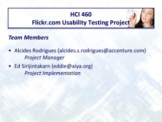 HCI 460 Flickr.com Usability Testing Project