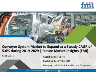 Conveyor System Market to Expand at a Steady CAGR of 5.0% during 2019-2029 | Future Market Insights (FMI)