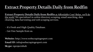 Extract Property Details Daily from Redfin