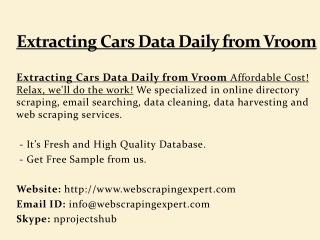 Extracting Cars Data Daily from Vroom