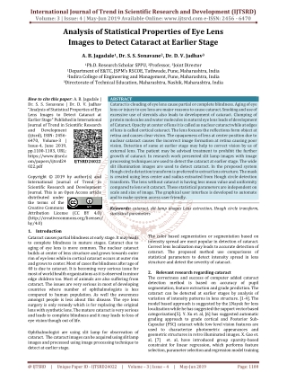 Analysis of Statistical Properties of Eye Lens Images to Detect Cataract At Earlier Stage