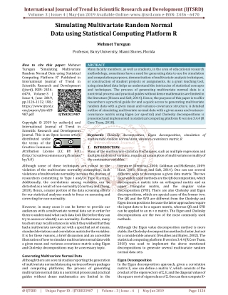 Simulating Multivariate Random Normal Data Using Statistical Computing Platform R