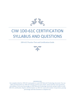 [PDF] CIW 1D0-61C Certification Syllabus and Questions