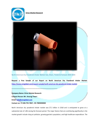 North American Dry Powdered Inhaler Market Size, Share and Forecast 2019-2025