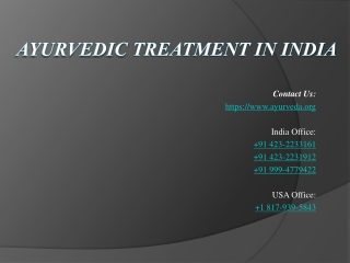 Ayurvedic Treatment in India
