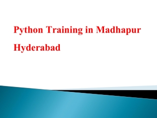 Python Training in Madhapur Hyderabad