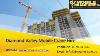 DV Cranes – Hire the best Crane for Tight access areas
