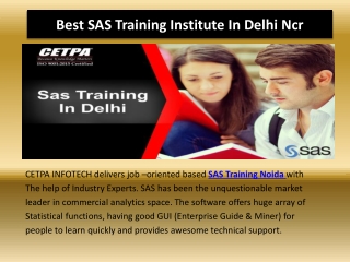Join 4 Weeks/6 months SAS Training Institute In Delhi NCR At CETPA