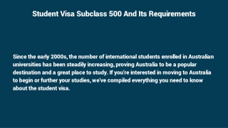 Visa Subclass 500 | Student Visa 500