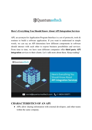 Here’s Everything You Should Know About API Integration Services