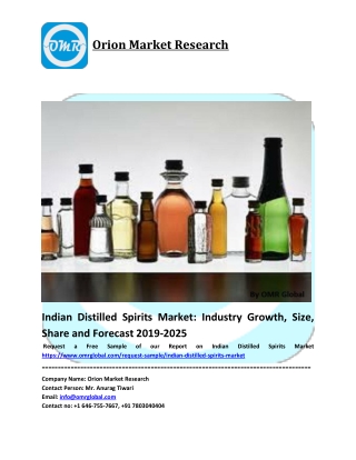 Indian Distilled Spirits Market Size, Share, Forecast, Analysis, Industry Report to 2025