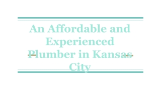 Hire an affordable and experienced plumber in Kansas City
