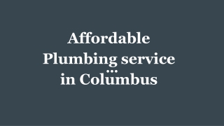 Get the Affordable Plumber in Columbus