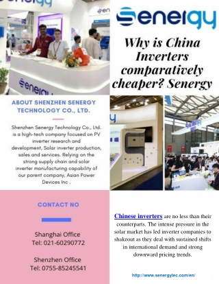 Why is China Inverters comparatively cheaper? – Senergy Technology