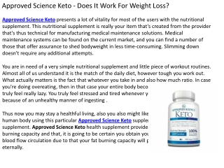 Approved Science Keto - Does It Work For Weight Loss?
