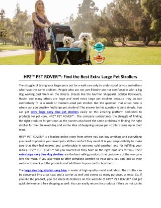 HPZ™ PET ROVER™: Find the Best Extra Large Pet Strollers