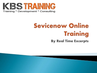ServiceNow Online Training by KBS Training