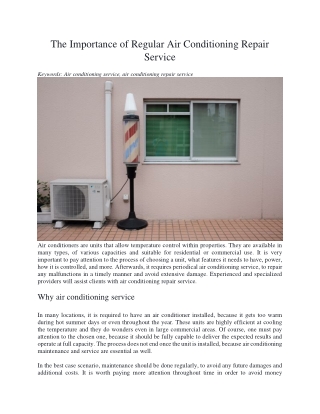 The Importance of Regular Air Conditioning Repair Service