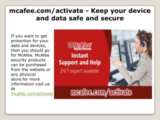 mcafee.com/activate - Keep your device and data safe and secure