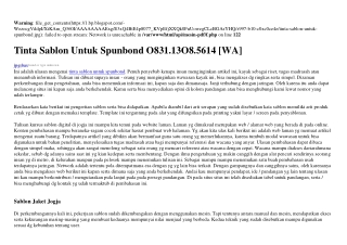 Tinta Sablon Untuk Spunbond 0831~1308~5614[wa]