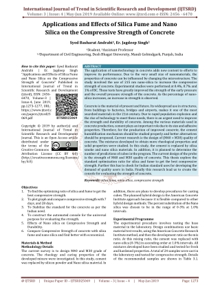 Applications and effects of silica fume and nano silica on the compressive strength of concrete