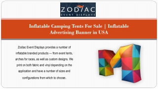 Inflatable Camping Tents For Sale | Inflatable Advertising Banner in USA