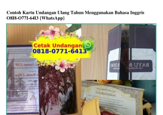 Contoh Kartu Undangan Ulang Tahun Menggunakan Bahasa Inggris 0818•0771•6413[wa]