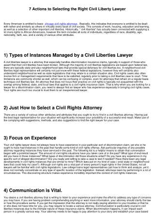 7 Actions to Selecting the Right Civil Rights Legal Representative