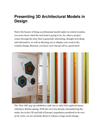 Presenting 3D Architectural Models in Design