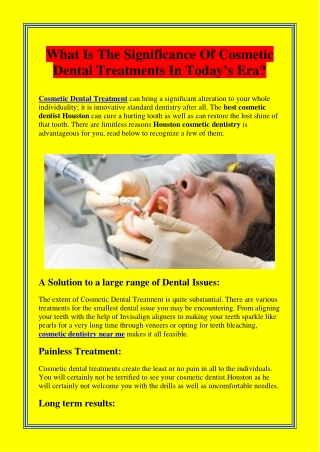 What Is The Significance Of Cosmetic Dental Treatments In Today’s Era?