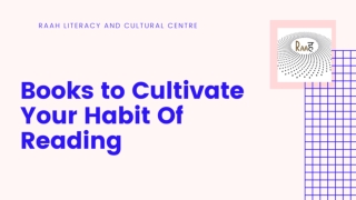 Books to cultivate habit of reading - RAAH literacy And Cultural Centre