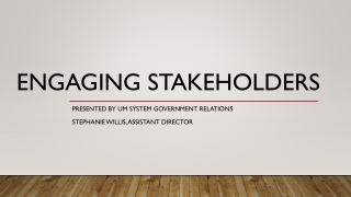 Engaging Stakeholders