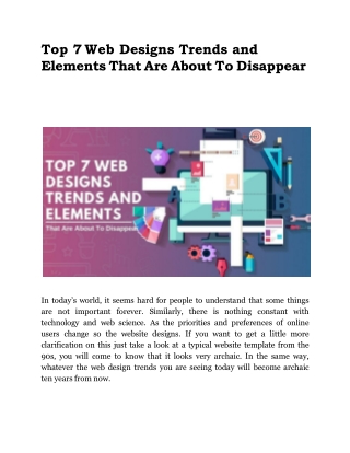 Top 7 Web Designs Trends and Elements That Are About To Disappear