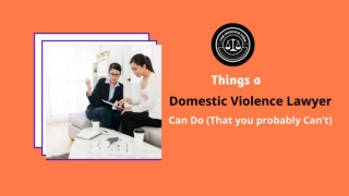 Things a Domestic Violence Lawyer Can Do (That you probably Can’t)