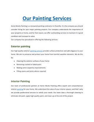 Home Works Painting