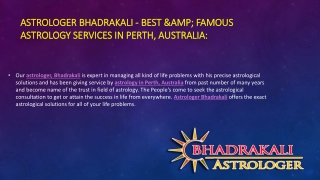 Bhadrakali Astrologer - Best Indian astrologer in Perth, Australia: