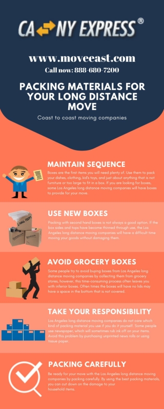 Packing Materials for Your Long Distance Move
