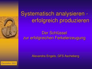 Systematisch analysieren - 	 erfolgreich produzieren Der Schlüssel zur erfolgreichen Ferkelerzeugung