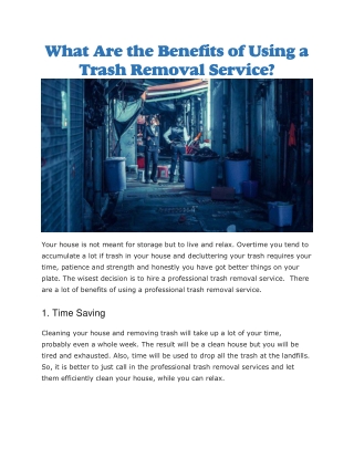 Trash removal service