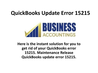 QuickBooks Error 15215