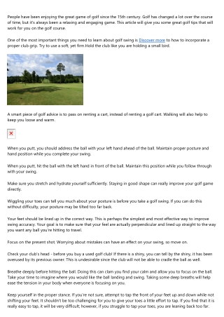 What Y&#111;u Should Do T&#111; Start Golfing &#66;etter