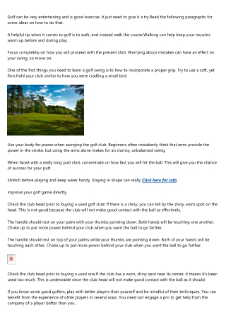 Kn&#111;wing How To P&#108;ay Golf With Thes&#101; Informative Tips