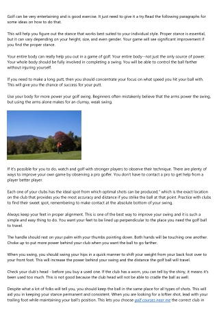 Shoot A Be&#116;ter Round Of Go&#108;f With Some &#65;mazing Advice