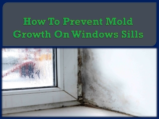 How To Prevent Mold Growth On Windows Sills