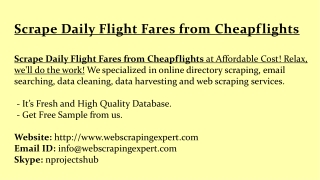 Scrape Daily Flight Fares from Cheapflights